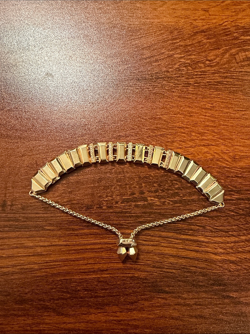 Retired Kendra Scott Gold Geometric Pavé Crystal Adjustable Bracelet